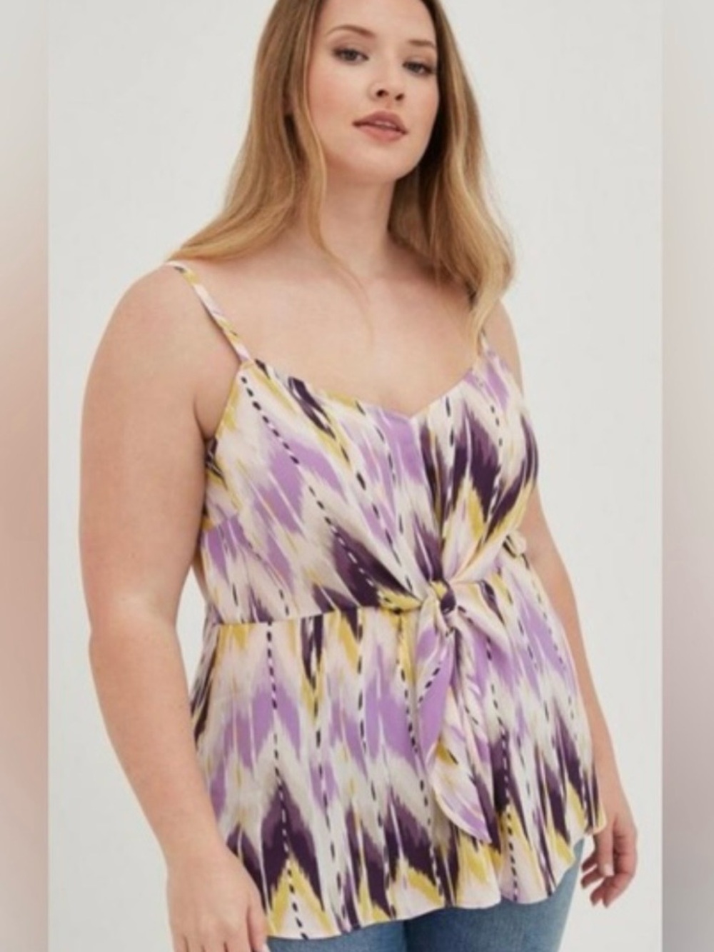 Torrid Peplum Georgette Tiefront Cami/Sleeveless Top Size 1 (1X)